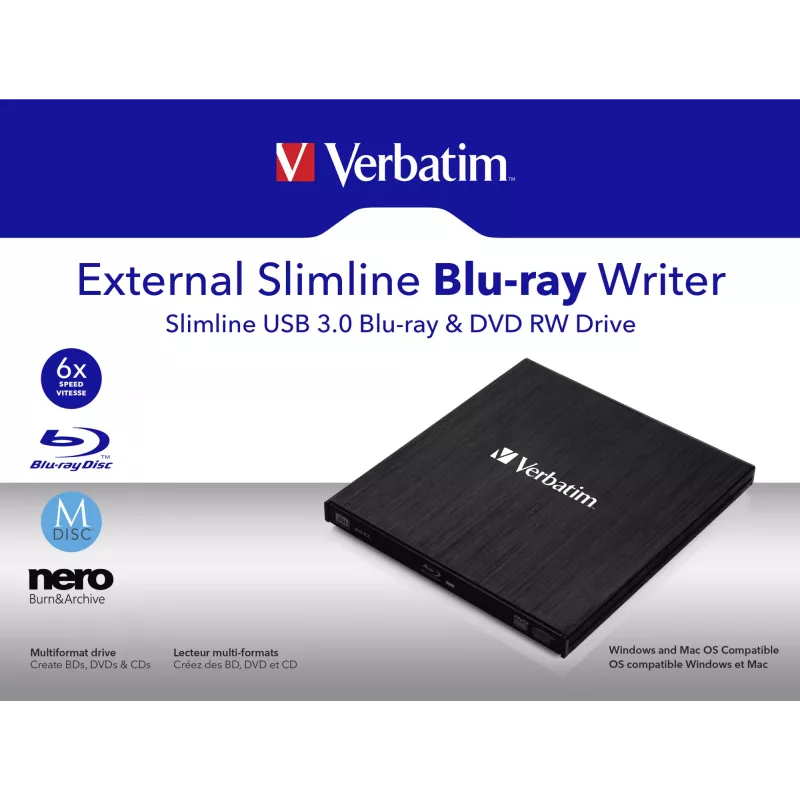 Išorinis Blu-Ray RW įrašymo įrenginys Verbatim 43890