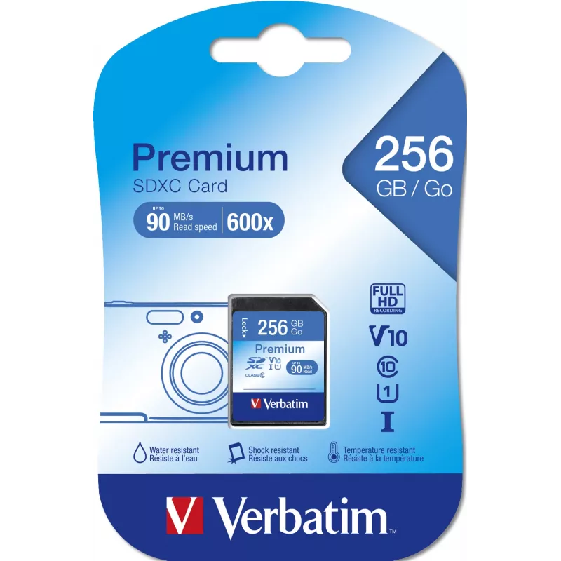 Flash atminties kortelė Verbatim Premium 256 GB SDXC UHS-I Class 10