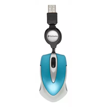 Verbatim Go Mini pelė, ambidekstrinė, USB Type-A, optinė, 1000 DPI, mėlyna
