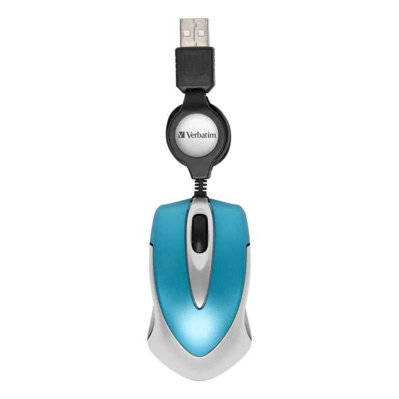 Verbatim Go Mini pelė, ambidekstrinė, USB Type-A, optinė, 1000 DPI, mėlyna