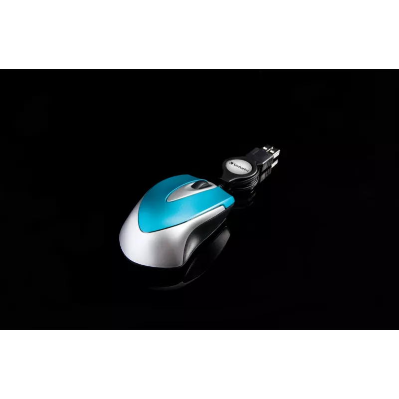 Verbatim Go Mini pelė, ambidekstrinė, USB Type-A, optinė, 1000 DPI, mėlyna