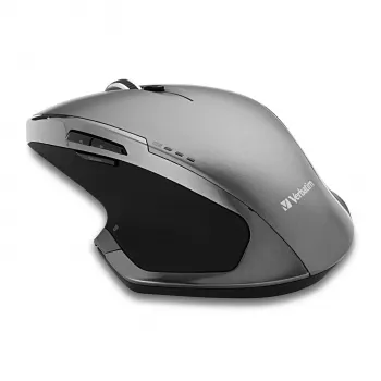 Verbatim 8 mygtukų belaidė pelė su Blue LED, RF Wireless, 1600 DPI, juoda, pilka