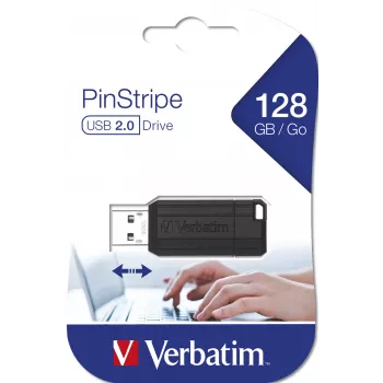 Verbatim PinStripe USB atmintukas 128 GB juodas