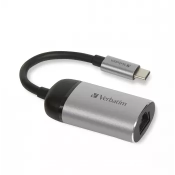 Verbatim 49146 USB-C prievadų stotelė / dokas, USB 3.2 Gen 1 Type-C, juoda, sidabrinė