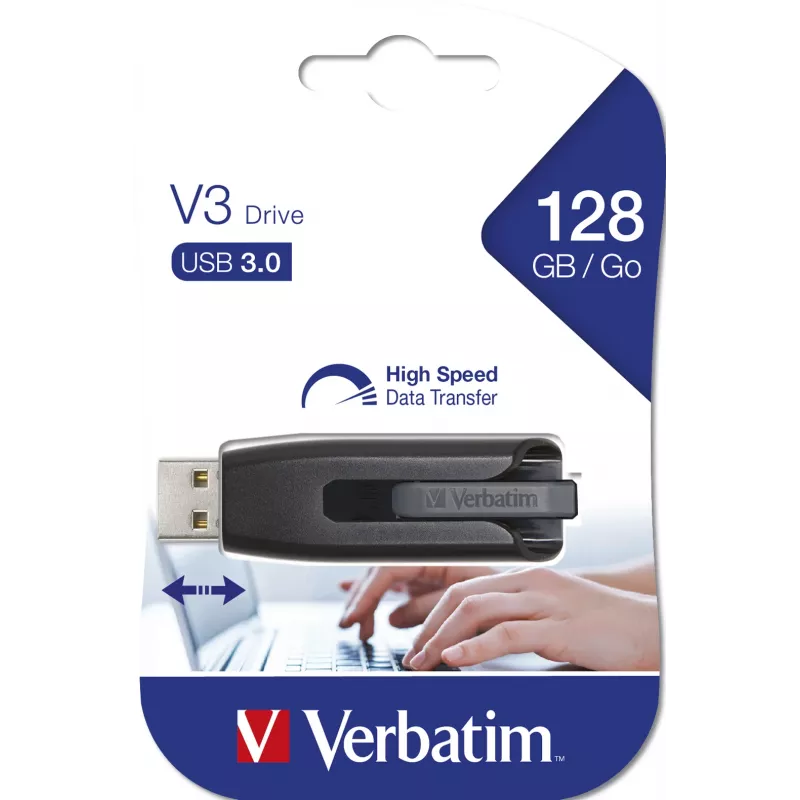 Verbatim V3 USB 3.0 atmintukas 128 GB juodas