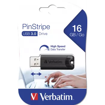 Verbatim PinStripe 3.0 USB atmintukas 16 GB, juodas
