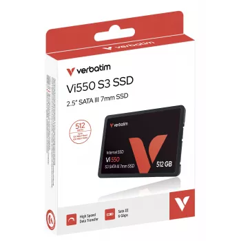 Verbatim Vi550 S3 SSD 512GB, 2,5 colio, SATA III, 520MB/s skaitymas