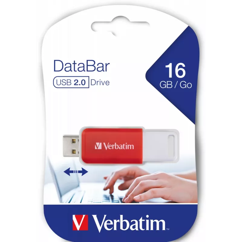 Verbatim DataBar USB atmintinė 16 GB USB Type-A 2.0 Raudona