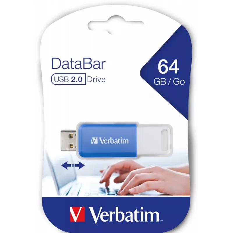 Verbatim V DataBar USB atmintukas 64 GB USB Type-A 2.0 Mėlyna