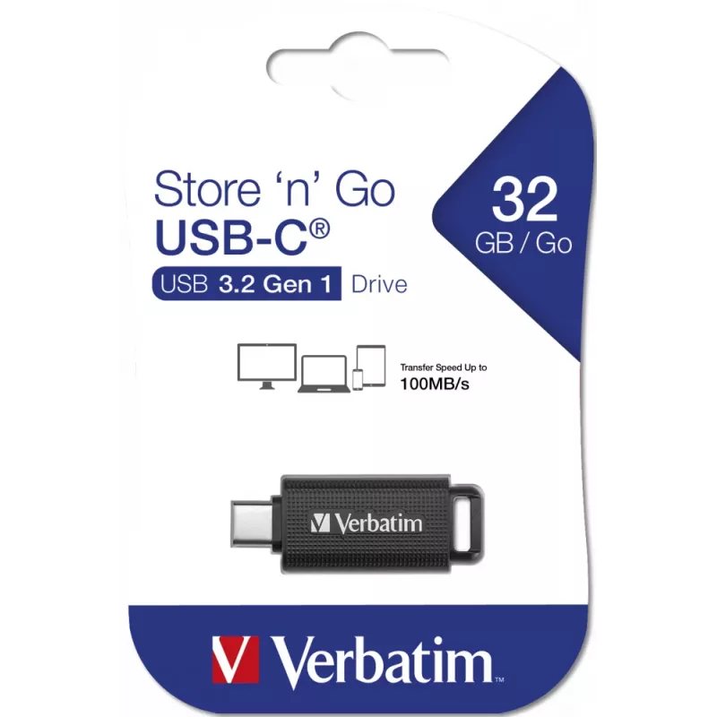 Verbatim Store 'n' Go USB atmintukas 128 GB USB Type-C 3.2 Gen 1 (3.1 Gen 1) Juoda