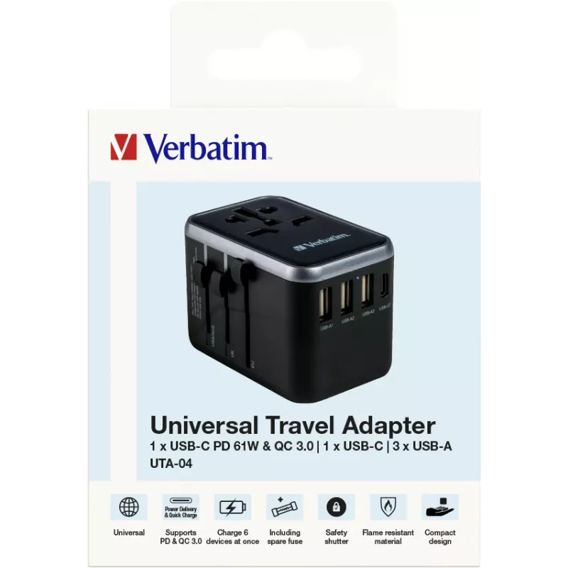 Verbatim 49546 Universalus kelioninis adapteris
