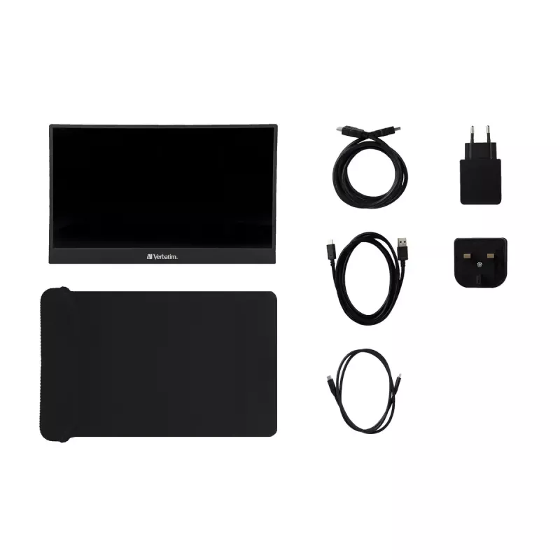 Verbatim 49590 nešiojamas monitorius 35,6 cm (14 colių) Full HD LCD juodas