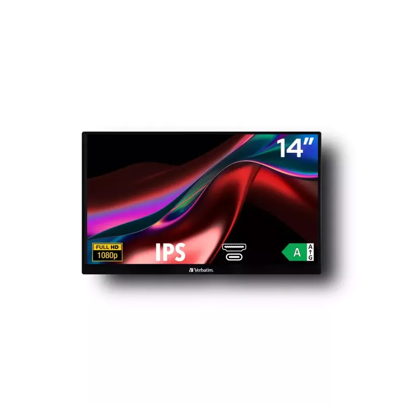 Verbatim 49590 nešiojamas monitorius 35,6 cm (14 colių) Full HD LCD juodas