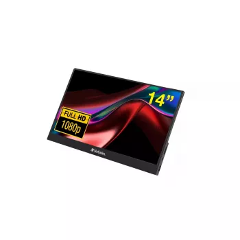 Verbatim 49590 nešiojamas monitorius 35,6 cm (14 colių) Full HD LCD juodas