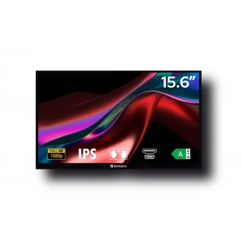 Verbatim 49592 nešiojamas monitorius 39,6 cm (15,6 colio) Full HD 1920x1080 LCD jutiklinis juodas