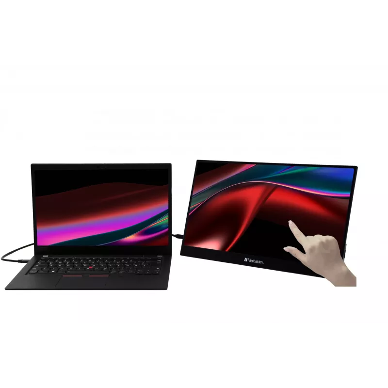 Verbatim 49592 nešiojamas monitorius 39,6 cm (15,6 colio) Full HD 1920x1080 LCD jutiklinis juodas