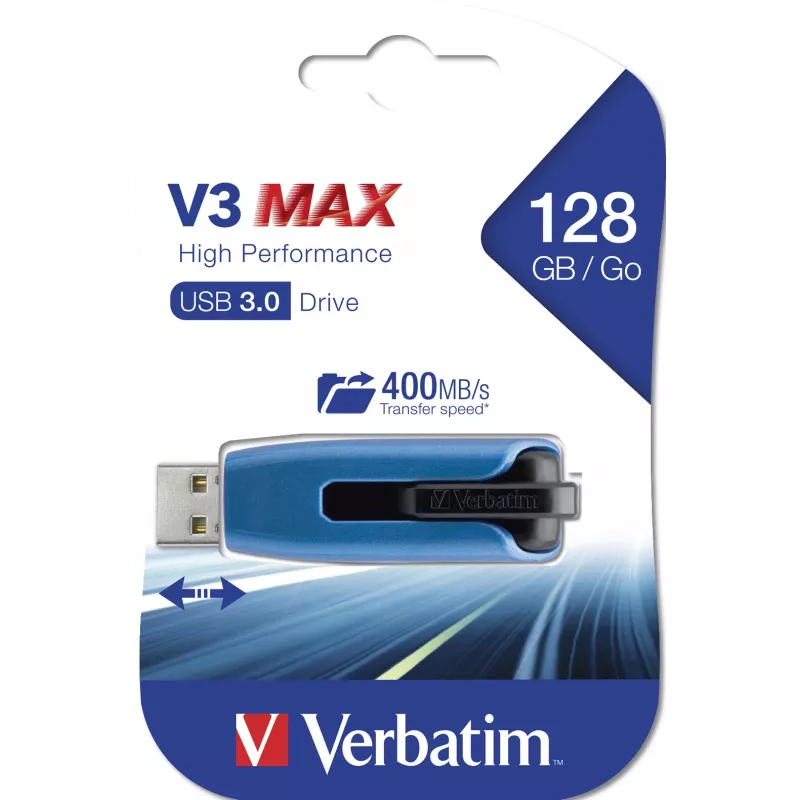 Verbatim V3 MAX 128 GB mėlyna USB 3.0 atmintukas