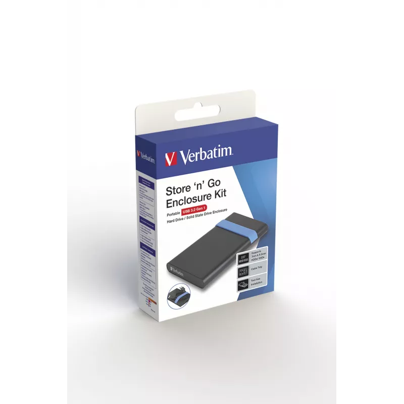 Verbatim Store'N'Go Enclosure Kit — korpusas HDD/SSD, juodas/mėlynas, 2.5 colio
