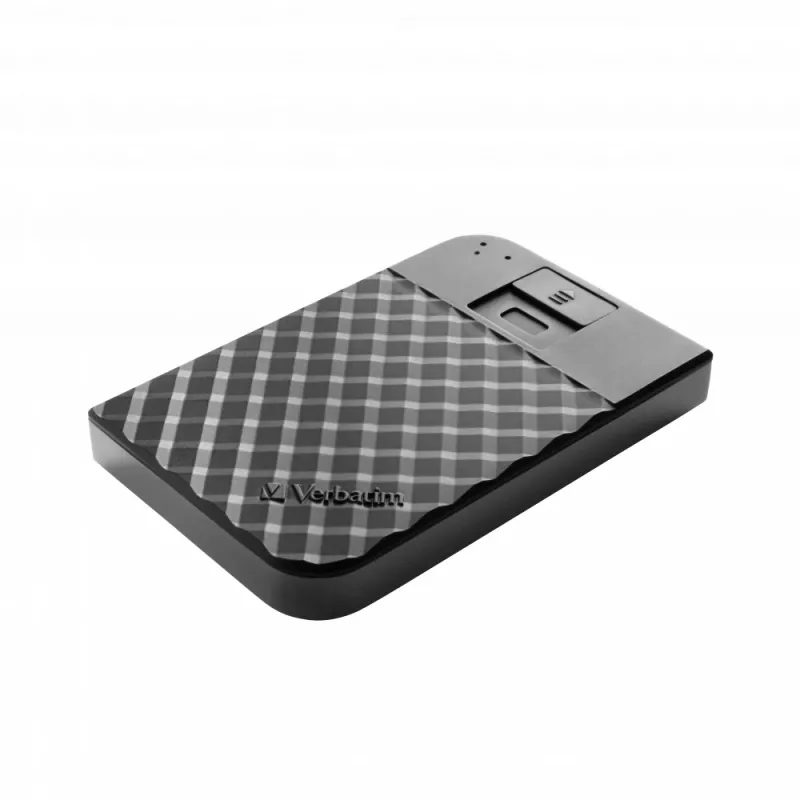 Verbatim Fingerprint Secure Portable Hard Drive 2TB, 2 TB, 3.2 Gen 1 (3.1 Gen 1), juoda