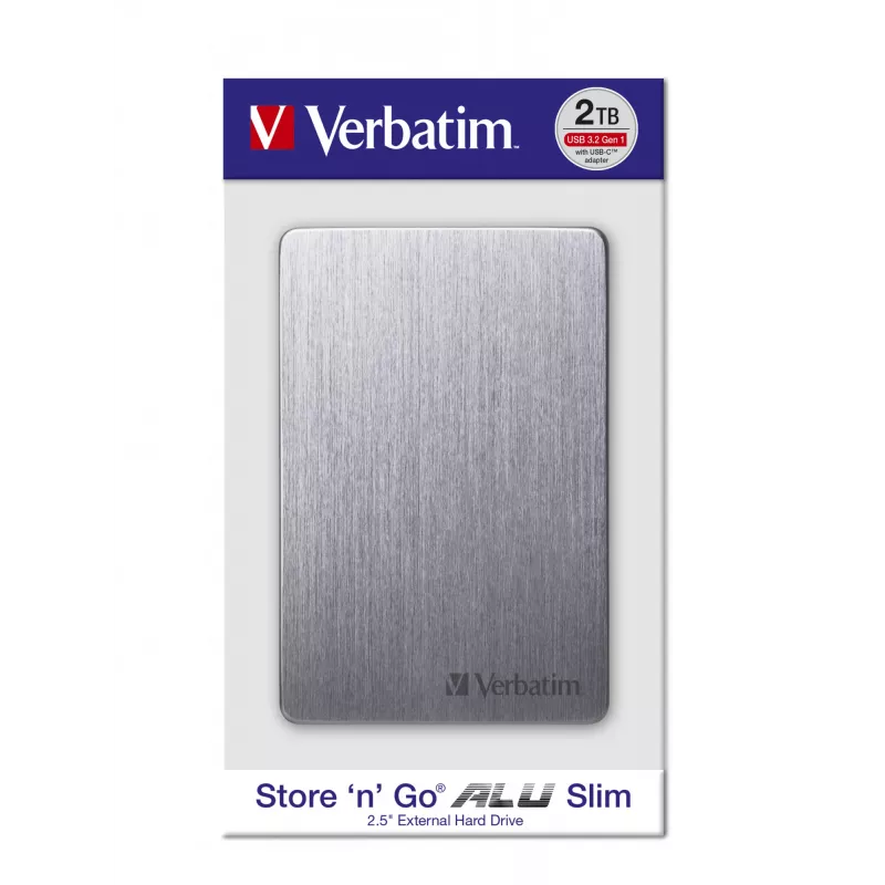 Verbatim Store 'n' Go ALU Slim nešiojamasis kietasis diskas 1TB Space Grey