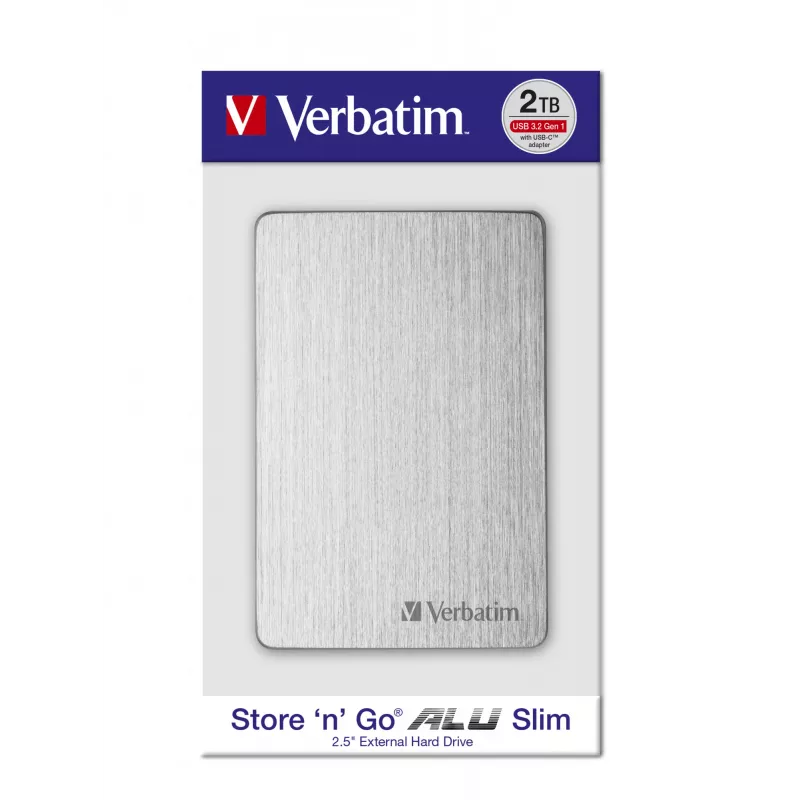 Verbatim Store 'n' Go ALU Slim 1TB išorinis kietasis diskas sidabrinis