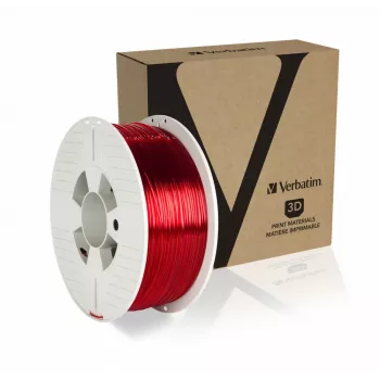 Verbatim 55054 3D spausdinimo medžiaga PETG raudona, permatoma 1 kg