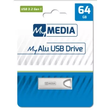 MyMedia MyAlu USB 3.2 Gen 1 64 GB atmintukas, sidabrinis