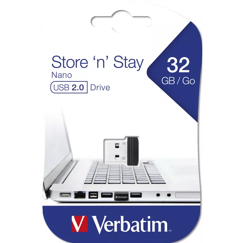 “Verbatim Store 'n' Stay NANO” USB atmintinė 32 GB, juoda