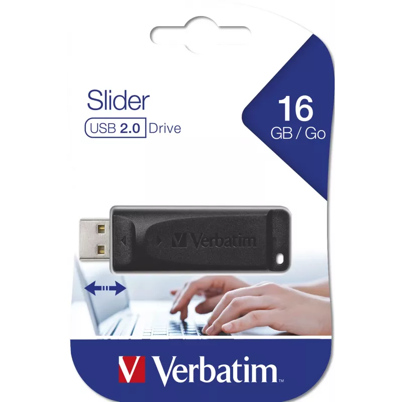 Verbatim Slider USB atmintinė 16 GB juoda