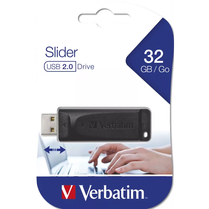 Verbatim Slider USB atmintinė 32 GB juoda