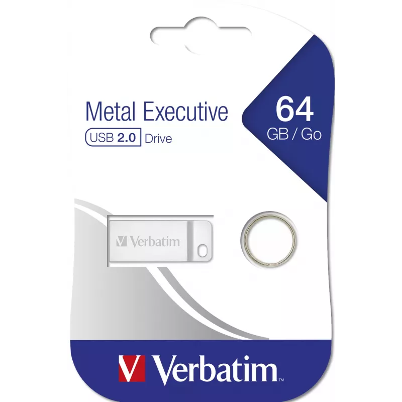 Verbatim Metal Executive – USB atmintukas 64 GB sidabrinis