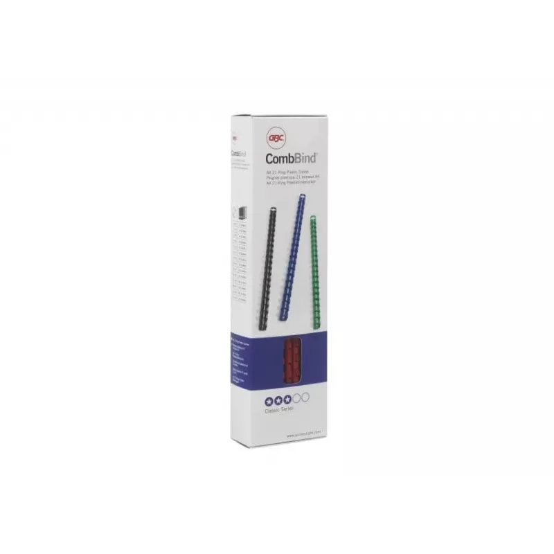 GBC CombBind rišimo šukos 10mm A4 21R, baltos, 65 lapų, PVC