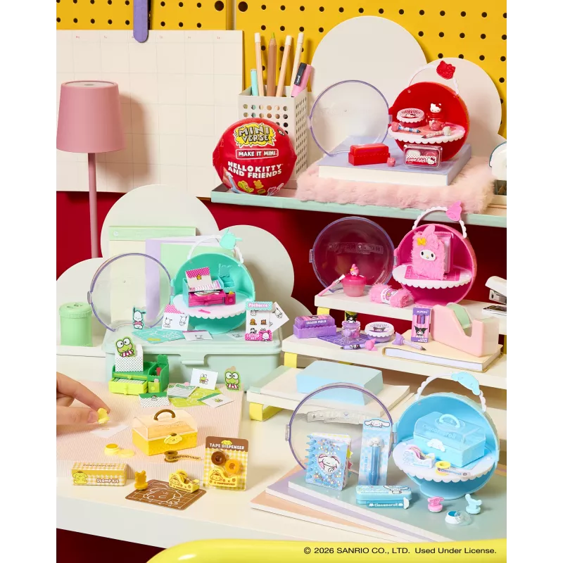 Miniverse Make It Mini Hello Kitty and Friends Series 3 kūrybinis rinkinys, 8 m., Hello Kitty, įvairiaspalvis, plastikas, derva