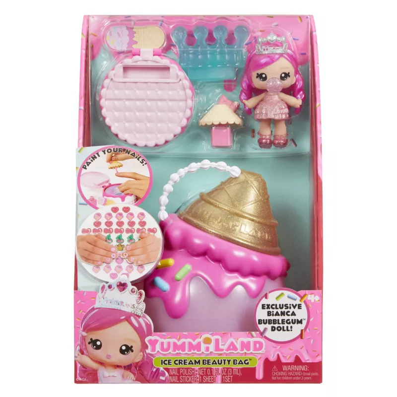 MGA Entertainment Yummiland Grožio Krepšys su Lūpų Blizgesio Lėle – Ledų Grožio Krepšys