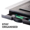 Fellowes kompiuterio monitoriaus stovas su 5 aukščio reguliavimo padėtimis - Office Suites monitoriaus pakėlimo stovas su laikymo lentyna - ergonomiškas reguliuojamas monitoriaus stovas - maks. svoris 36 kg / maks. dydis 28 coliai - grafitas