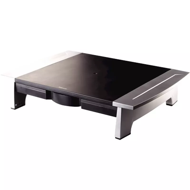 Fellowes kompiuterio monitoriaus stovas su 5 aukščio reguliavimo padėtimis - Office Suites monitoriaus pakėlimo stovas su laikymo lentyna - ergonomiškas reguliuojamas monitoriaus stovas - maks. svoris 36 kg / maks. dydis 28 coliai - grafitas