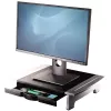 Fellowes kompiuterio monitoriaus stovas su 5 aukščio reguliavimo padėtimis - Office Suites monitoriaus pakėlimo stovas su laikymo lentyna - ergonomiškas reguliuojamas monitoriaus stovas - maks. svoris 36 kg / maks. dydis 28 coliai - grafitas