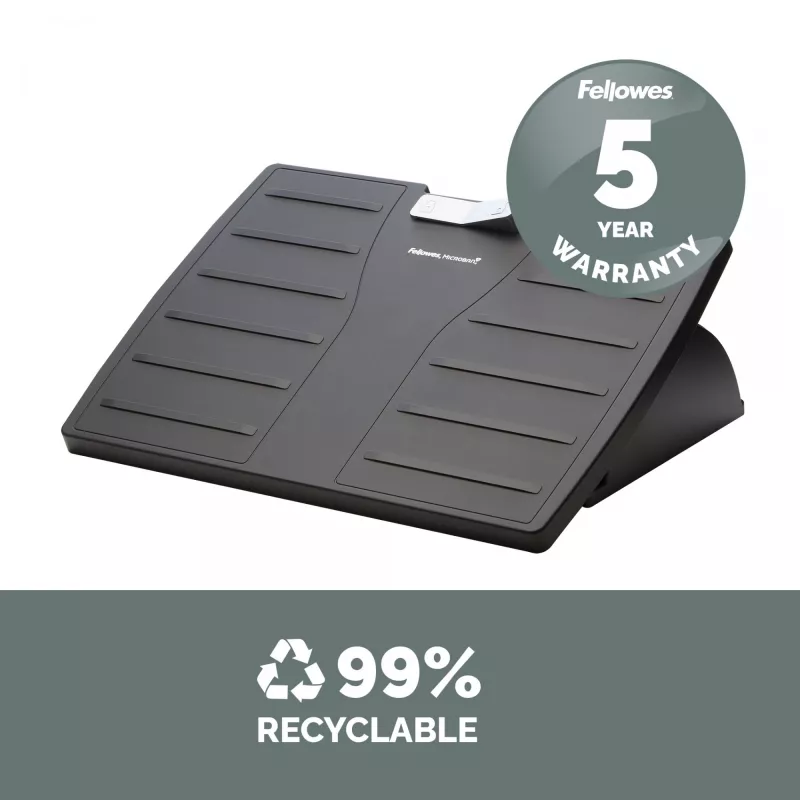 Fellowes Office Suites reguliuojamas pakojis po stalu – ergonomiškas pakojis su 3 aukščio padėtimis ir antibakterine technologija, juodas