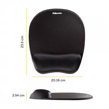 Fellowes pelės kilimėlis su riešo atrama, Memory Foam, ergonomiškas, juodas