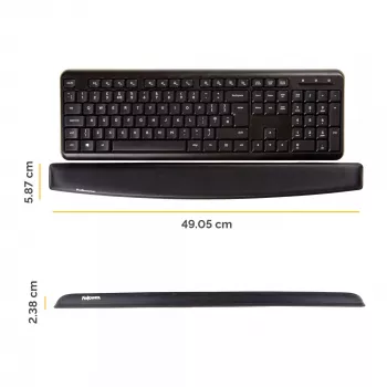 Fellowes 9178201 klaviatūros riešo atrama – Memory Foam ergonominė riešo atrama kompiuteriui, nešiojamam kompiuteriui, darbui namuose – juoda