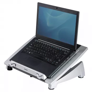 Fellowes Office Suites Plus reguliuojamas stovas nešiojamam kompiuteriui, 5 aukščio padėtys, iki 17 colių, 5 kg, juodas/sidabrinis