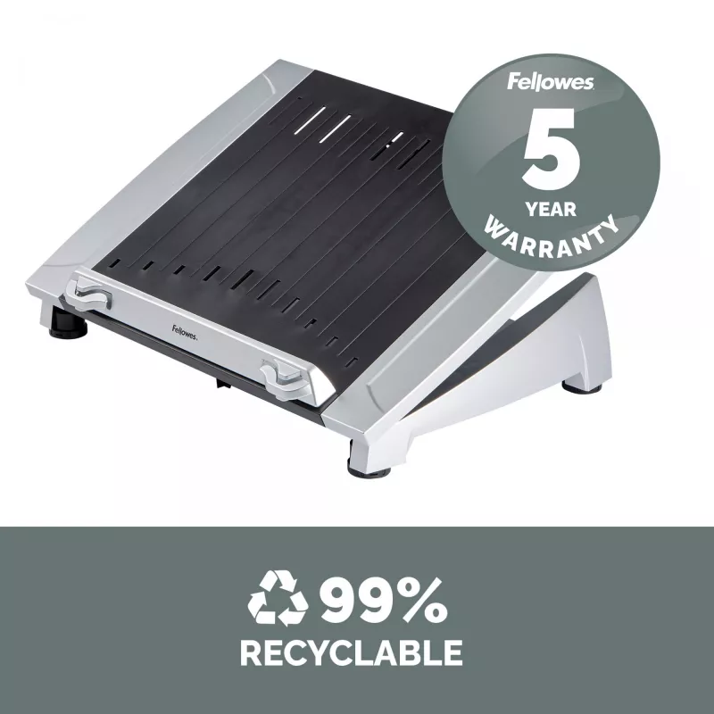 Fellowes Office Suites Plus reguliuojamas stovas nešiojamam kompiuteriui, 5 aukščio padėtys, iki 17 colių, 5 kg, juodas/sidabrinis