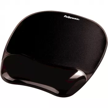 Pelės kilimėlis Fellowes Crystals Gel su geliniu riešo atramu, juodas, 202×230 mm, 340 g