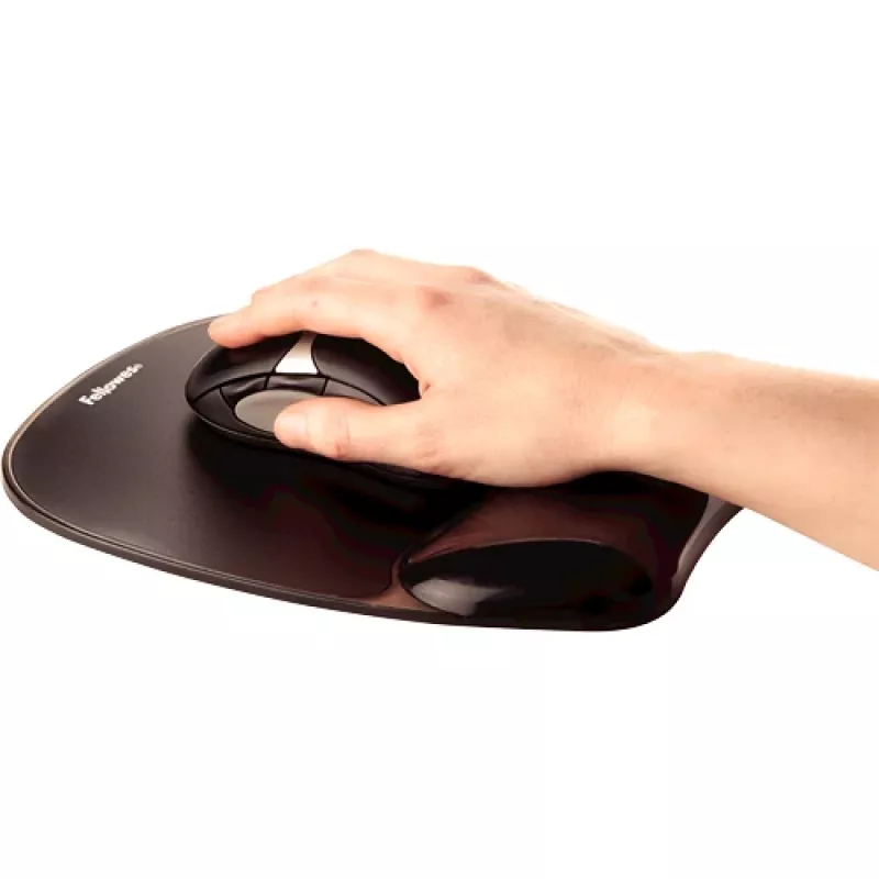 Pelės kilimėlis Fellowes Crystals Gel su geliniu riešo atramu, juodas, 202×230 mm, 340 g