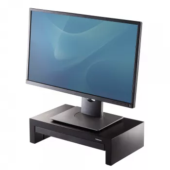 Fellowes Designer Suites reguliuojamas monitoriaus stovas su 3 aukščio padėtimis, iki 18 kg, juodas/perlamutrinis