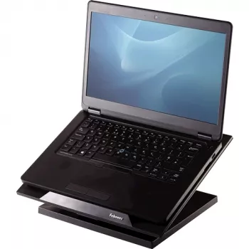 Fellowes Designer Suites Laptop Riser, nešiojamojo kompiuterio stovas, juodas, plastikinis, 43,2 cm (17 colių), 11,3 kg, FIRA International, EN ISO 9241-5
