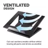 Fellowes Designer Suites Laptop Riser, nešiojamojo kompiuterio stovas, juodas, plastikinis, 43,2 cm (17 colių), 11,3 kg, FIRA International, EN ISO 9241-5