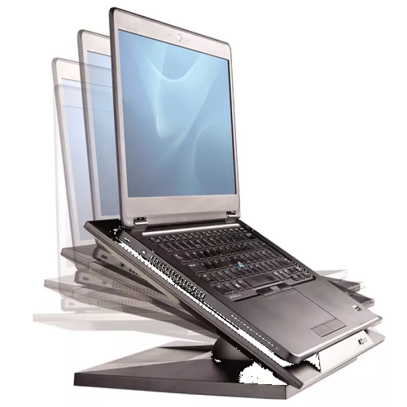 Fellowes Designer Suites Laptop Riser, nešiojamojo kompiuterio stovas, juodas, plastikinis, 43,2 cm (17 colių), 11,3 kg, FIRA International, EN ISO 9241-5
