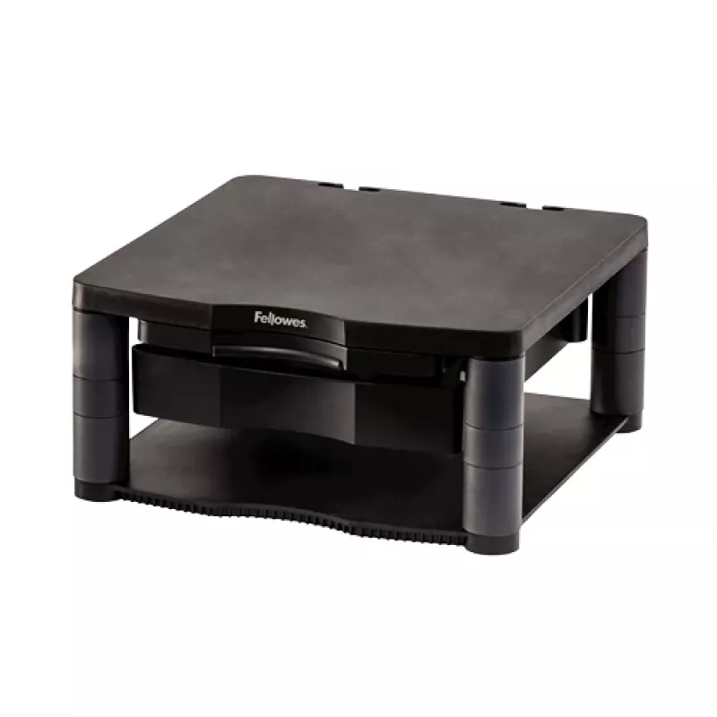 Fellowes Premium Monitor Riser Plus su 3 aukščio reguliavimais, kabelių valdymu, iki 21 colio/36 kg, grafito spalvos