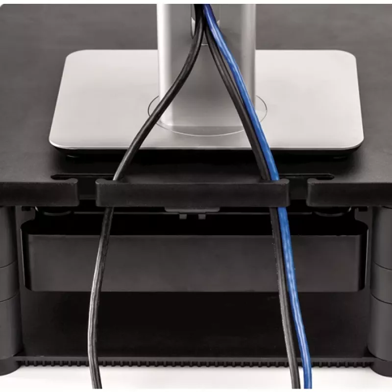 Fellowes Premium Monitor Riser Plus su 3 aukščio reguliavimais, kabelių valdymu, iki 21 colio/36 kg, grafito spalvos
